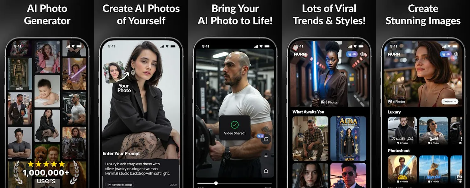 AURA AI - Photo Generator screenshots