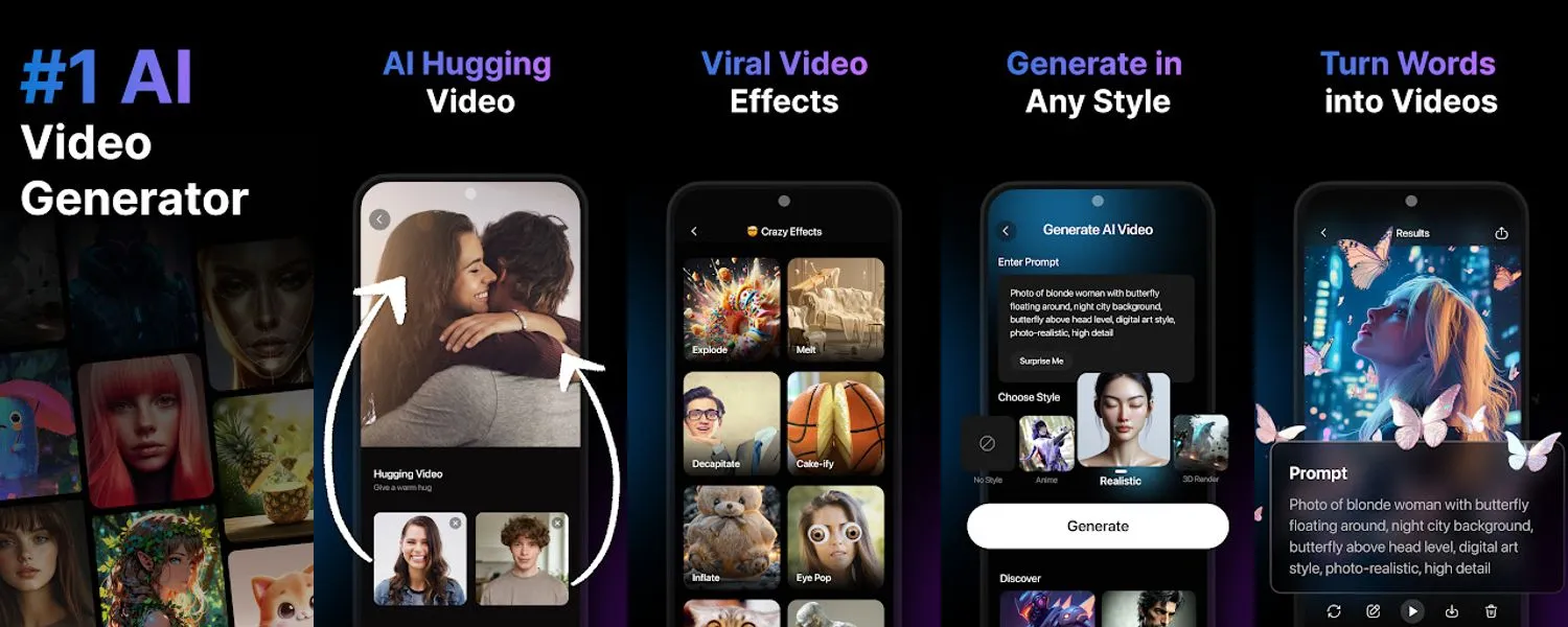 Videa: AI Video Maker, Effects screenshots